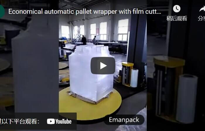 economic pallet packer with film cutter