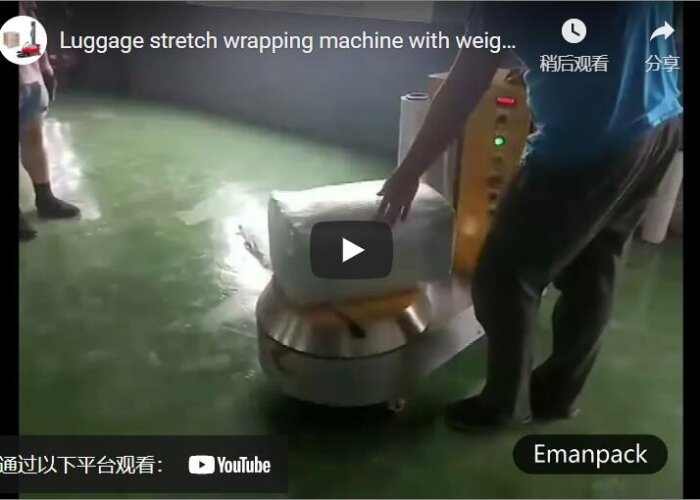 luggage stretch wrapping machine with weighing scale