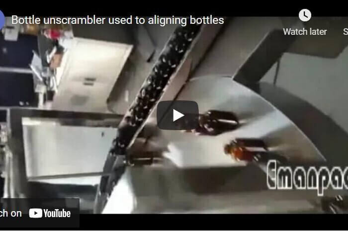 Bottle unscrambler used to aligning bottles