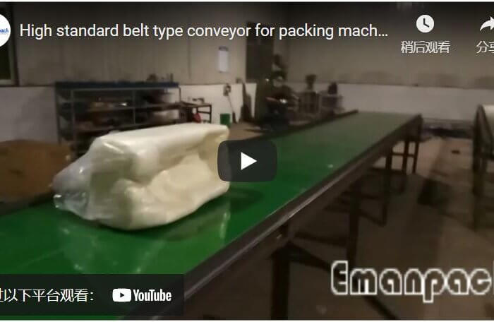 High standard belt type conveyor for packing machines