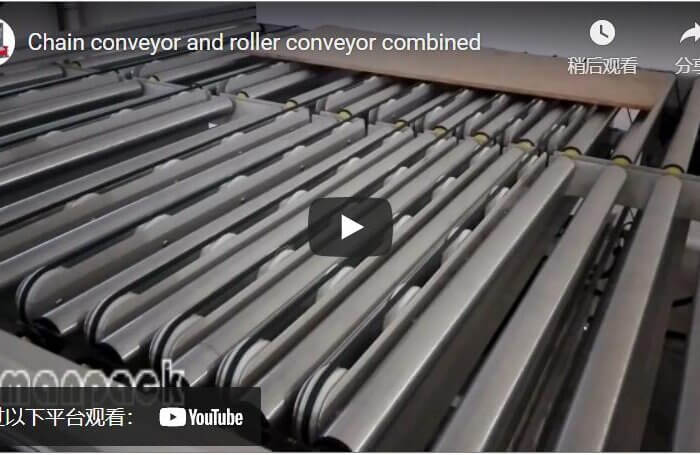 Chain conveyor and roller conveyor combined