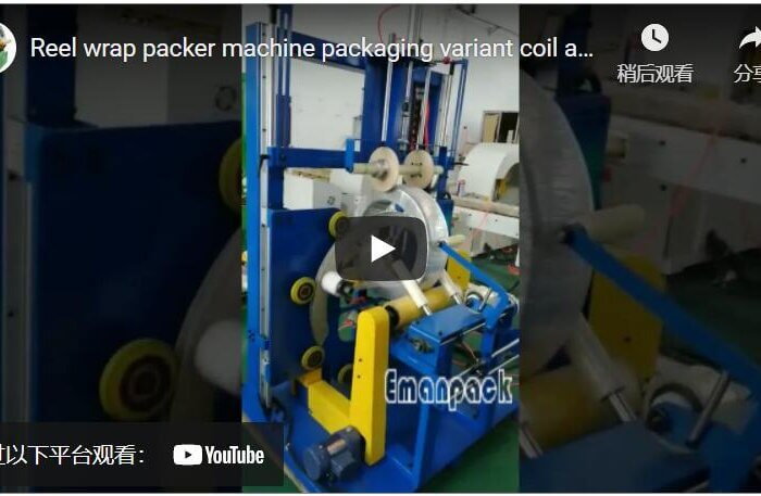 Reel wrap packer machine packaging variant coil and reel products