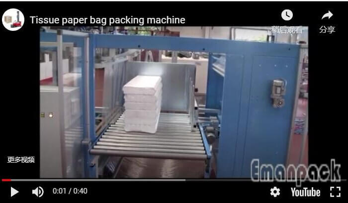 Tissue paper bag packing machine