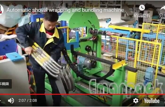 Automatic shovel wrapping and bundling machine