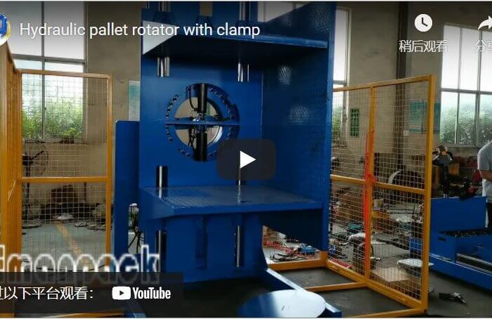 Hydraulic pallet rotator with clamp