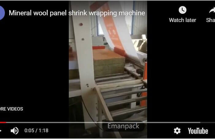 Mineral wool panel shrink wrapping machine