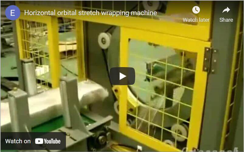 Horizontal orbital stretch wrapping machine emanvideo