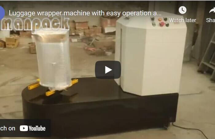 Luggage wrapper machine with easy operation and control