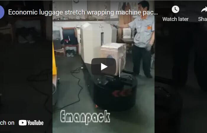 Luggage wrapping machine and undersized turntable