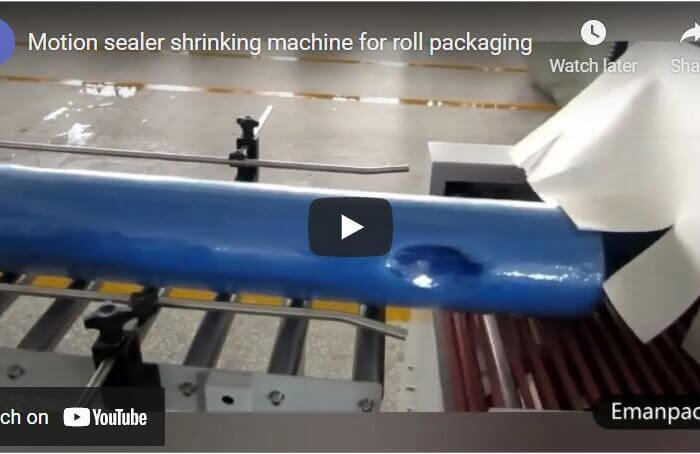 Motion sealer shrinking machine for roll packaging