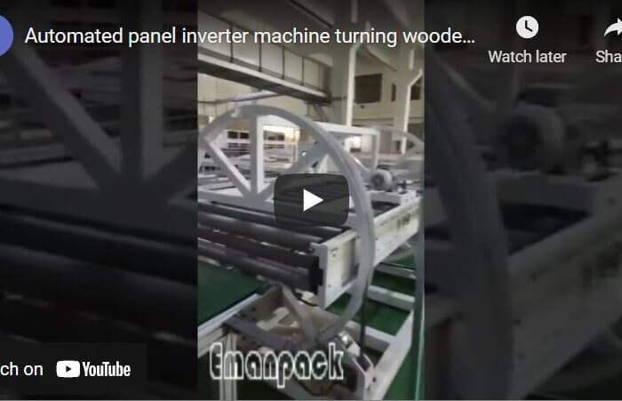 Automated panel inverter machine turning wooden boards for painting