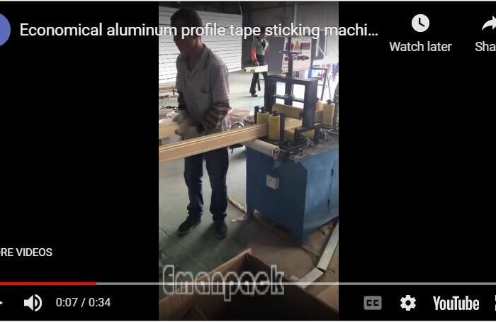 Economical aluminum profile tape sticking machine