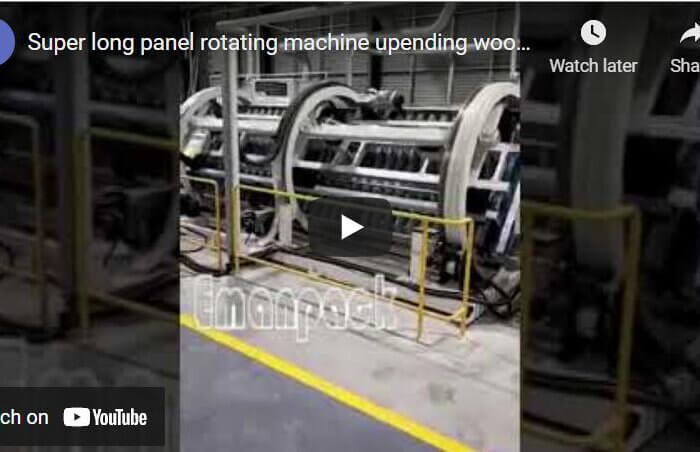 Super long panel rotating machine upending wooden panels and boards
