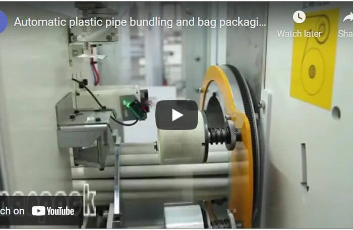 Automatic plastic pipe bundling and bag packaging line for PVC and PPR / PE & PP pipes and tubes