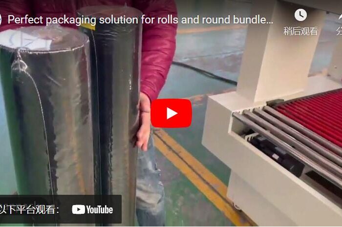 Perfect packaging solution for rolls and round bundles by shrink wrap